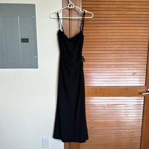 black midi dress